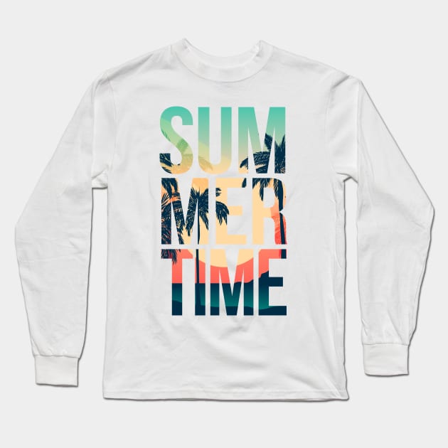 Summer Time Long Sleeve T-Shirt by Printadorable